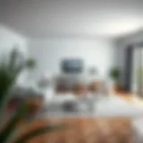 A modern IKEA living room setup showcasing stylish furniture and decor