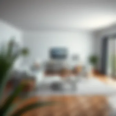 A modern IKEA living room setup showcasing stylish furniture and decor