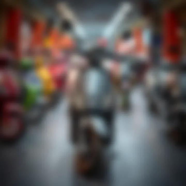 Various models of Inegol scooters displayed.