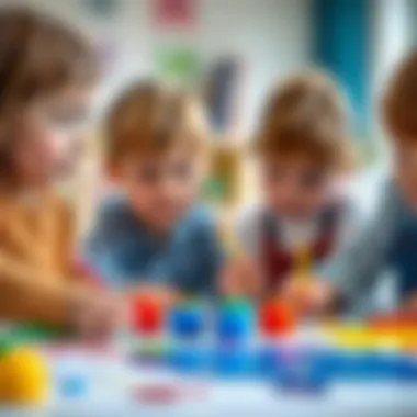 Children engaged in creative painting activities