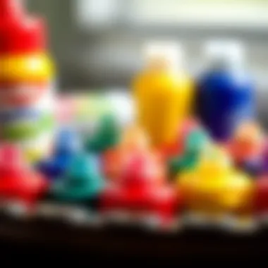 Colorful jumbo paints in various sizes