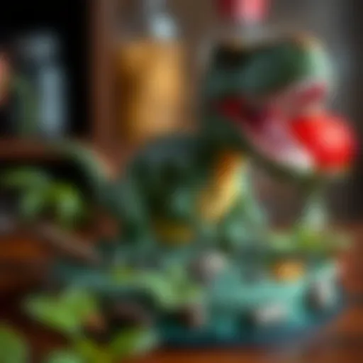 A stunning Jurassic World themed cake featuring a T-Rex design.