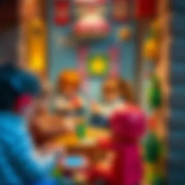 Children engaging in creative door decoration activities