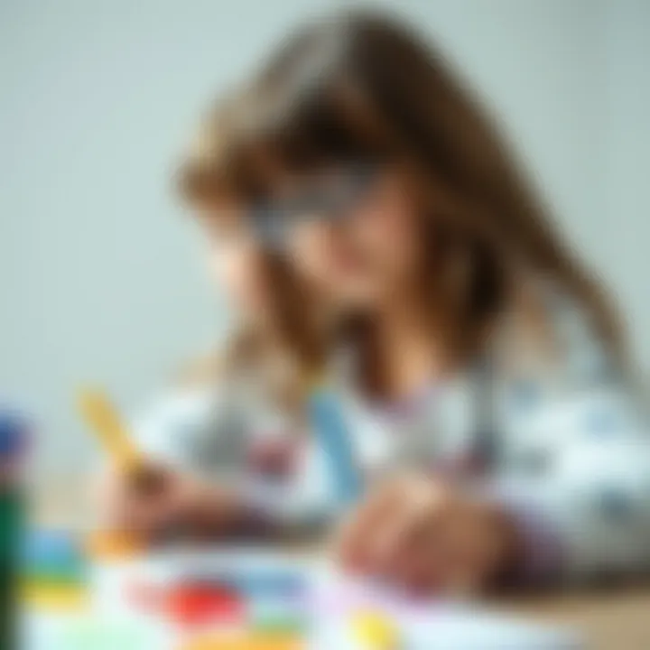 Children creatively using felt-tip pens for artistic projects