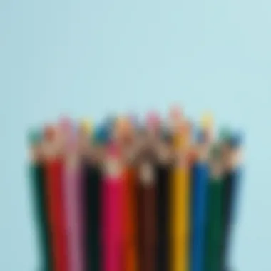 A selection of felt-tip pens in various colors and sizes