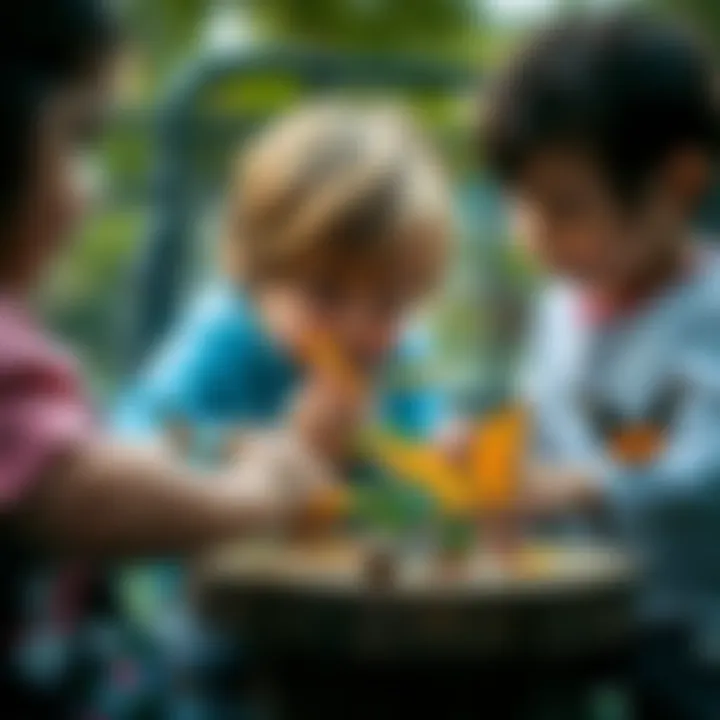 Children Engaging Playfully with Kelebek Miniş Children engaging with butterfly miniatures in play