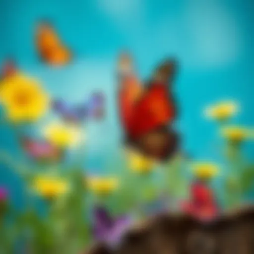 Colorful butterfly miniatures displaying creativity