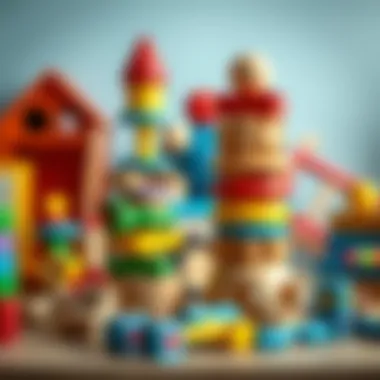 A visually appealing display of educational stacking toys