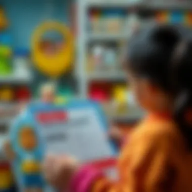 A parent examining safety standards on a toy packaging