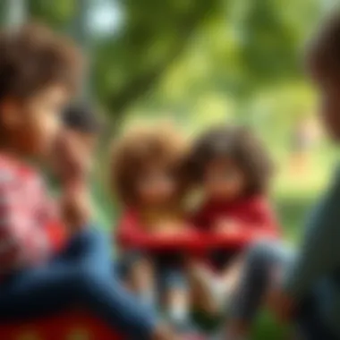 A group of children with curly hair enjoying a group playtime