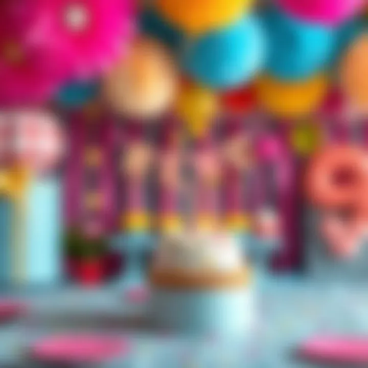 Colorful birthday decorations for a girl's first birthday party