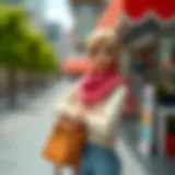 Charming girl with a stylish handbag