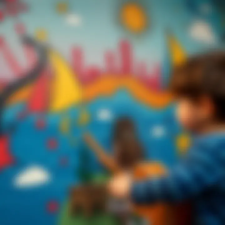 An inspiring mural created by children, reflecting their dreams and aspirations.