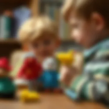 Children engaging with finger puppets in play