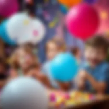 Children enjoying a party with confetti balloons