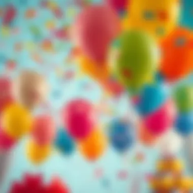 Colorful confetti balloons adding joy to a celebration