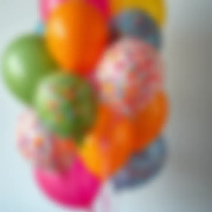 A variety of confetti balloon designs for different occasions