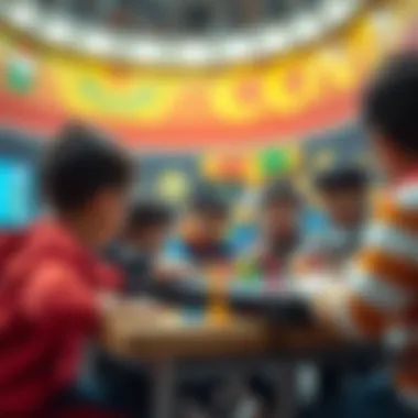 A group of children participating in educational games.