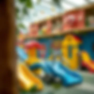 Safety features and design elements of the play area.