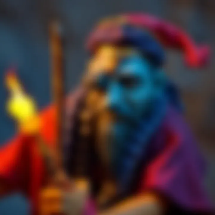 A vibrant illustration representing the adventurous spirit of Kral Şakir