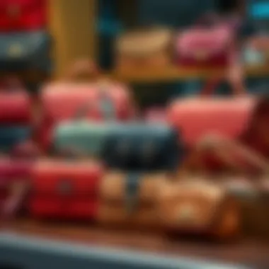 A collection of small, elegant bags displayed together