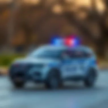 Remote-controlled police car in action