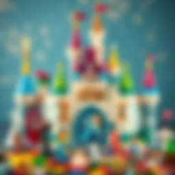 Colorful Lego Disney Frozen castle with characters