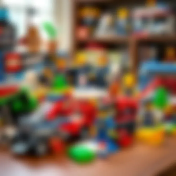 A collection of affordable Lego sets displayed on a table