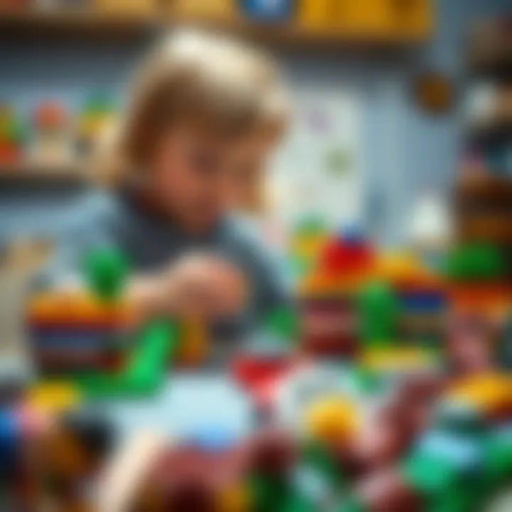 A child building with Lego, showcasing creativity and fun