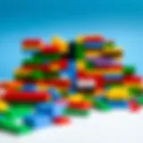 Creative Lego Arrangement Colorful Lego bricks arranged in a creative pattern