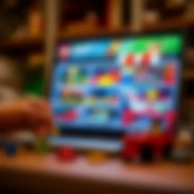 Shopping for Lego sets online on a laptop