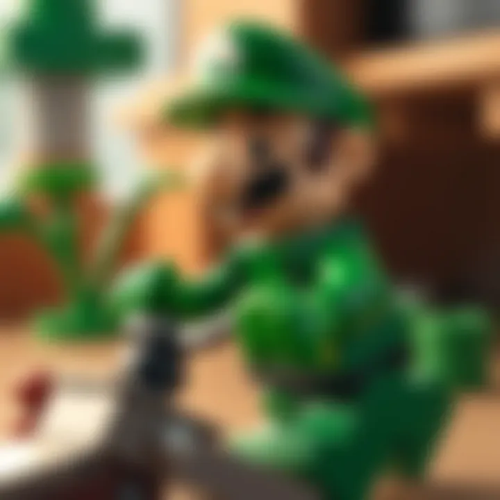 The essence of Lego Luigi in a playful setting