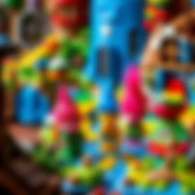 A colorful Lego Trolls landscape showcasing imaginative worlds