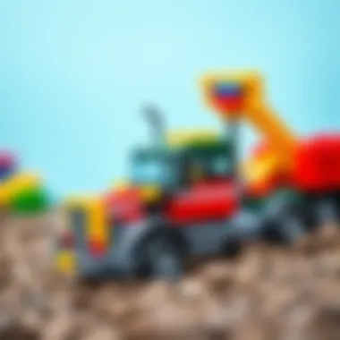 Creative Lego truck assembled by children