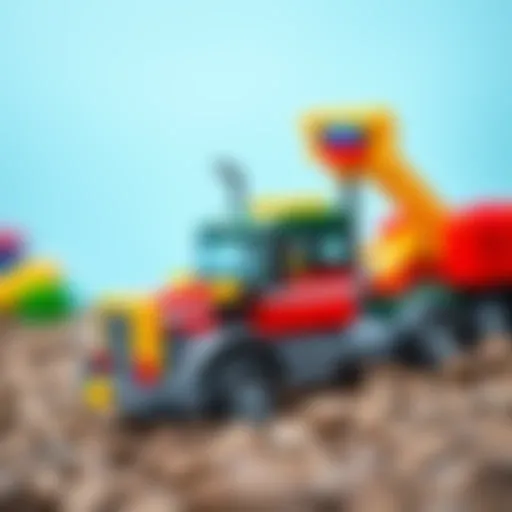 Creative Lego truck assembled by children