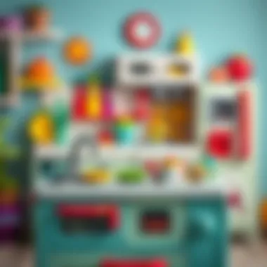 Colorful Accessories of Little Tikes Kitchen A colorful Little Tikes kitchen showcasing various accessories