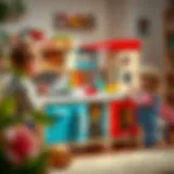 Children engaged in imaginative play with a Little Tikes kitchen set