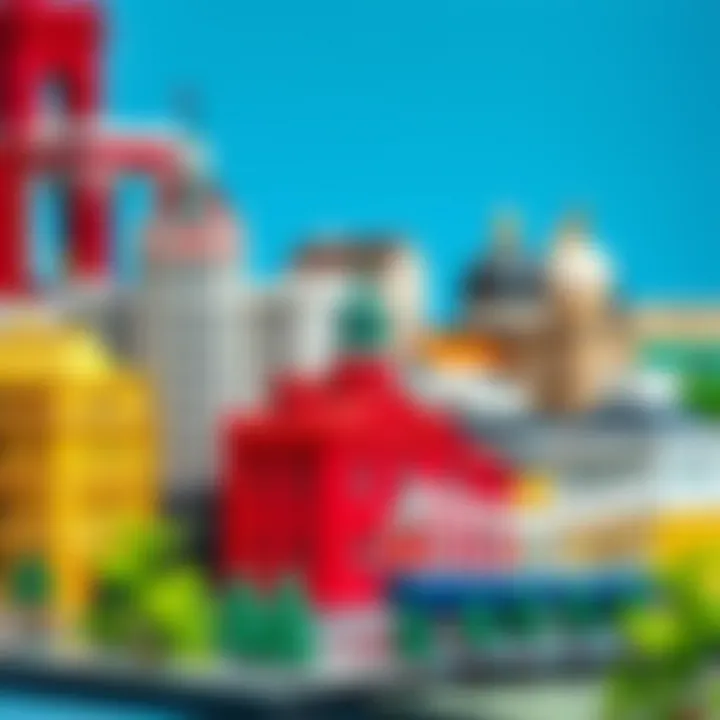 A colorful array of model kits showcasing various architectural designs