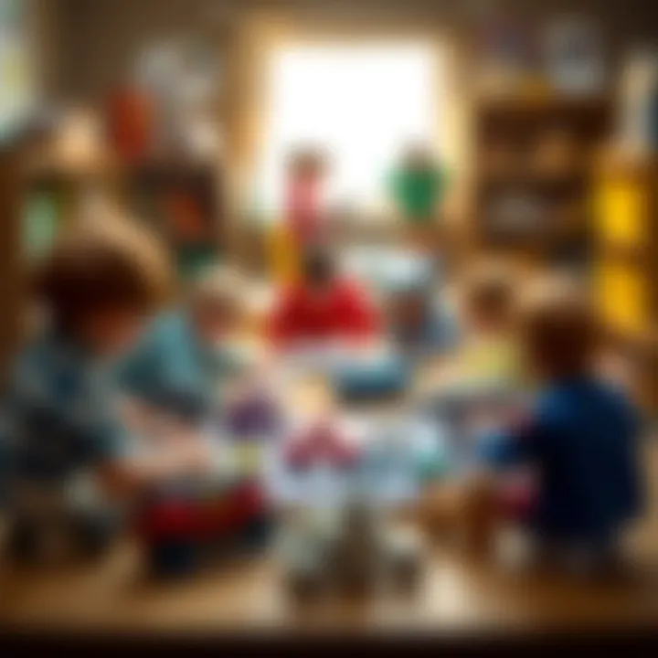 An educational setup featuring various types of models for learning