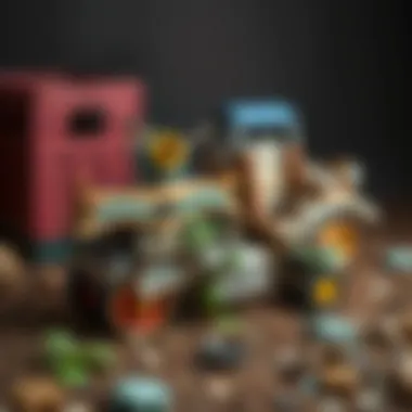 A collection of artistic models made from recycled materials