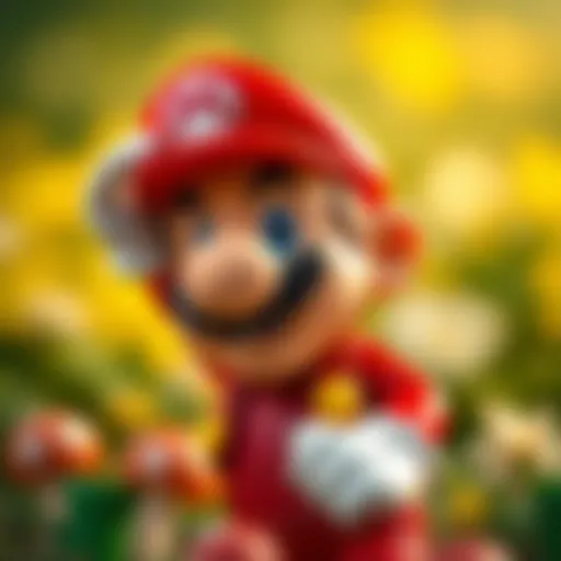 The iconic character Mario in his classic pose