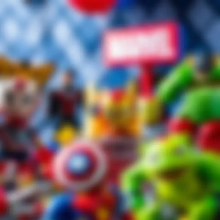 A selection of Marvel-themed toys and party favors