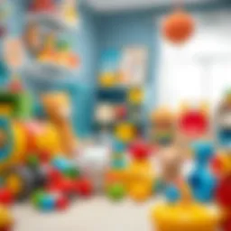 A selection of colorful and safe baby toys