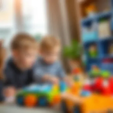 Interactive Learning with Toys Parents engaging with their children using educational toys