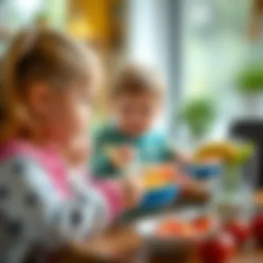 Kids engaging in healthy eating habits