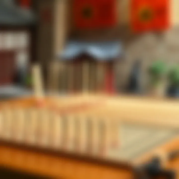 The Rich History of Mikado Game An elegant display of Mikado sticks with a historical backdrop