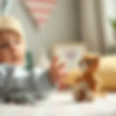 Baby Reaching for a Soft Musical Plush Toy Baby reaching for a soft musical plush toy