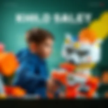 Safety guidelines displayed for Nerf gun use, highlighting child safety standards