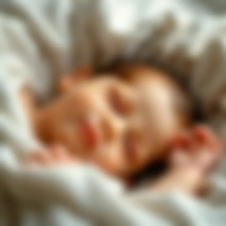 Newborn baby boy sleeping peacefully