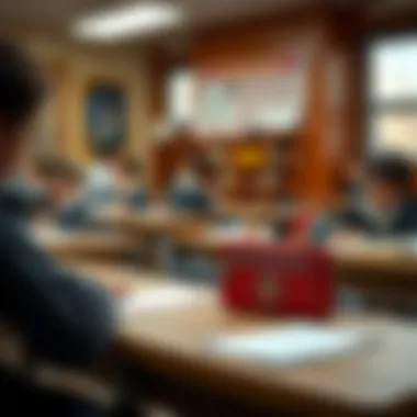 Pencil Case in Classroom Setting Pencil case in use during a classroom setting